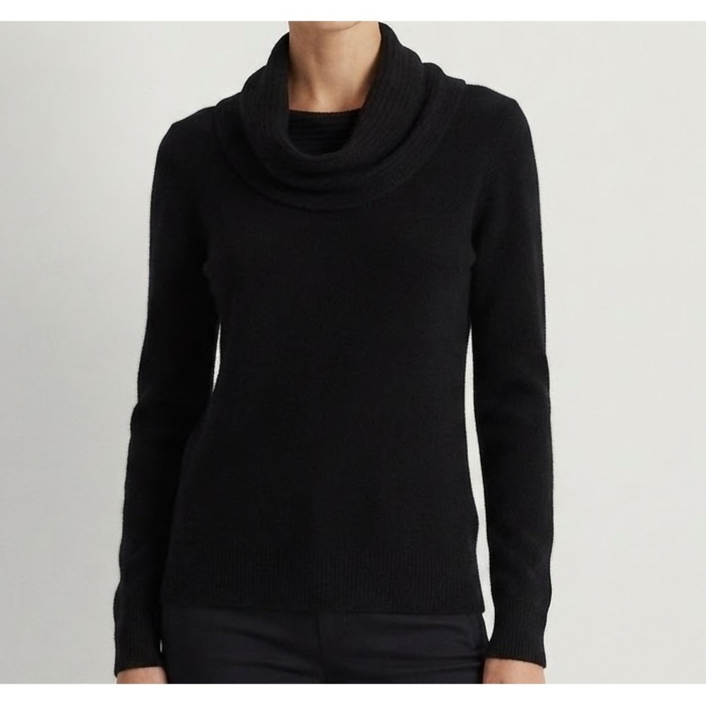 Antonio Melani Black 100% Cashmere Cowl Neck Long Sleeve Sweater Women's Small